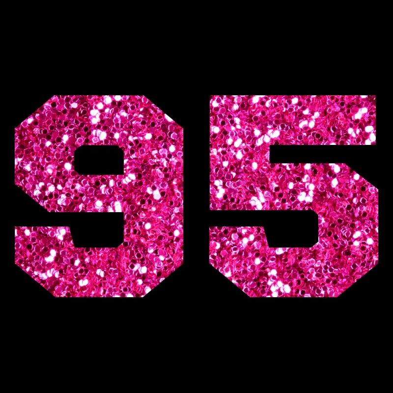 Nummer 95 Pink Glitter - 95. Geburtstag