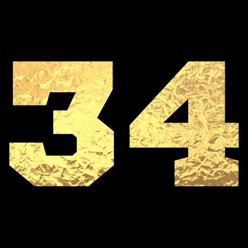 Nummer 34 Gold Glitter - 34. Jahrestag