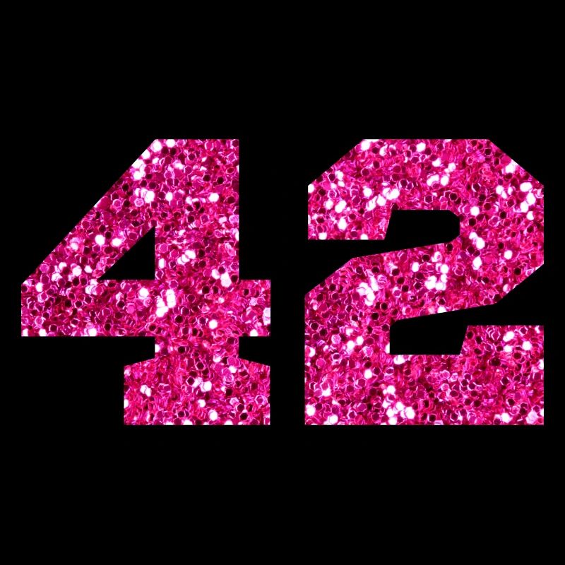 Nummer 42 Pink Glitter - 42. Geburtstag