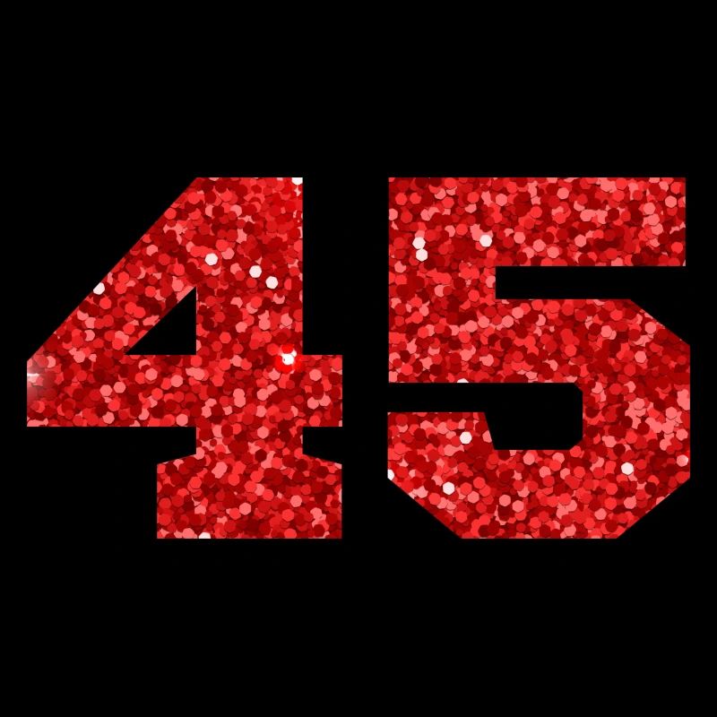 Number 45 Red Glitter - 45th Anniversary