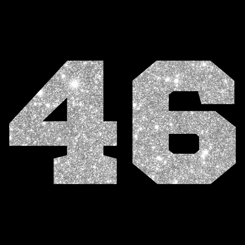 Number 46 Silver Glitter - 46th Anniversary