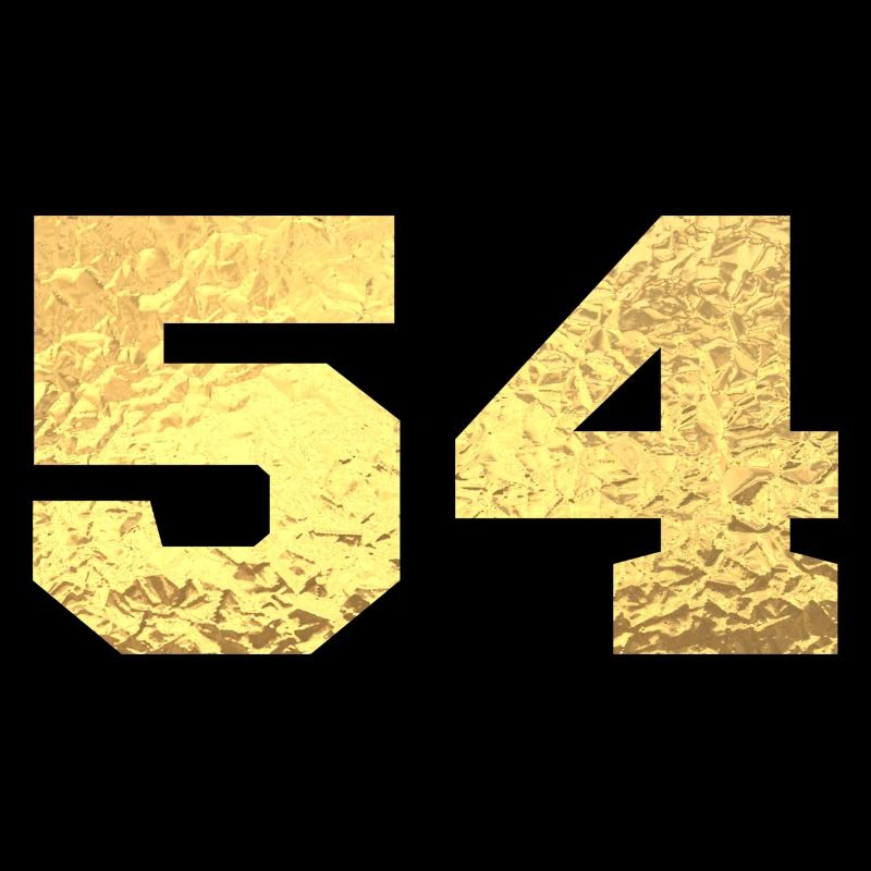 Number 54 Gold Glitter - 54th Anniversary