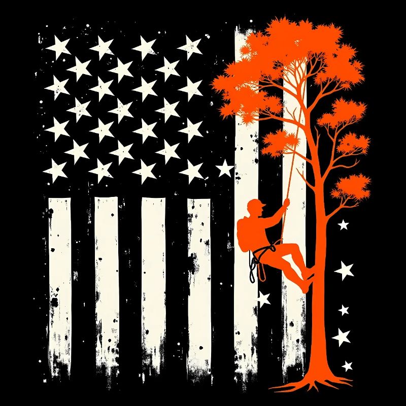 Baumpfleger Flagge - Wald Holzfäller Geschenk