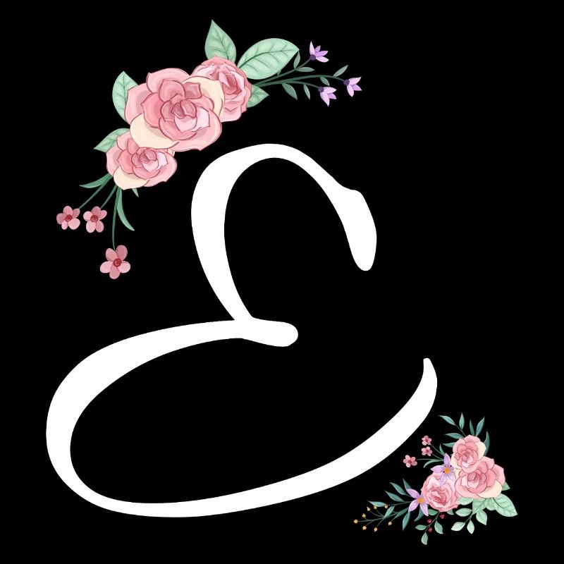 Lettre e fleurs