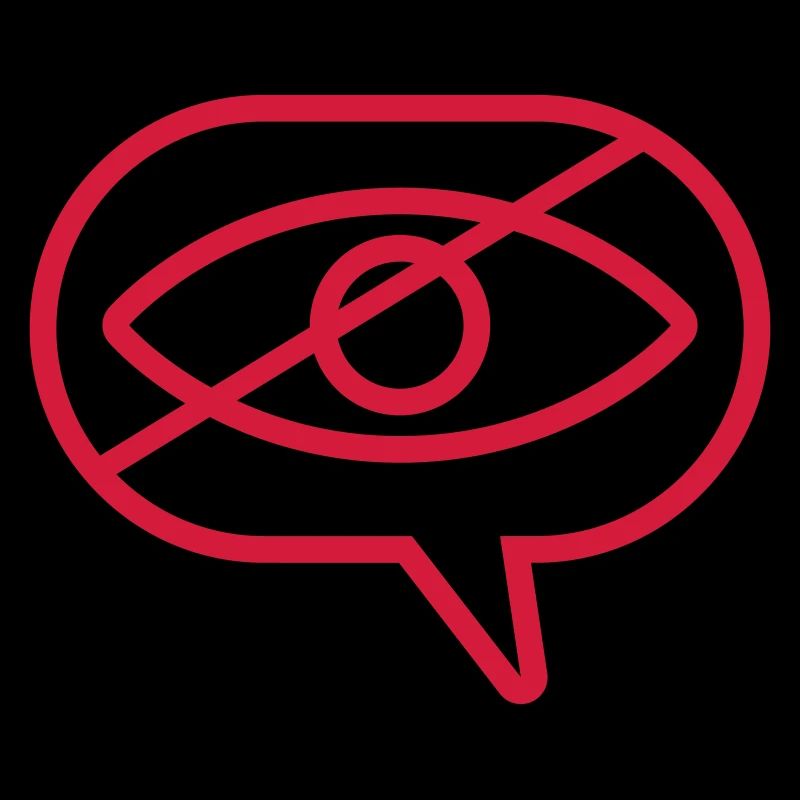 No looking at the eye speech bubble