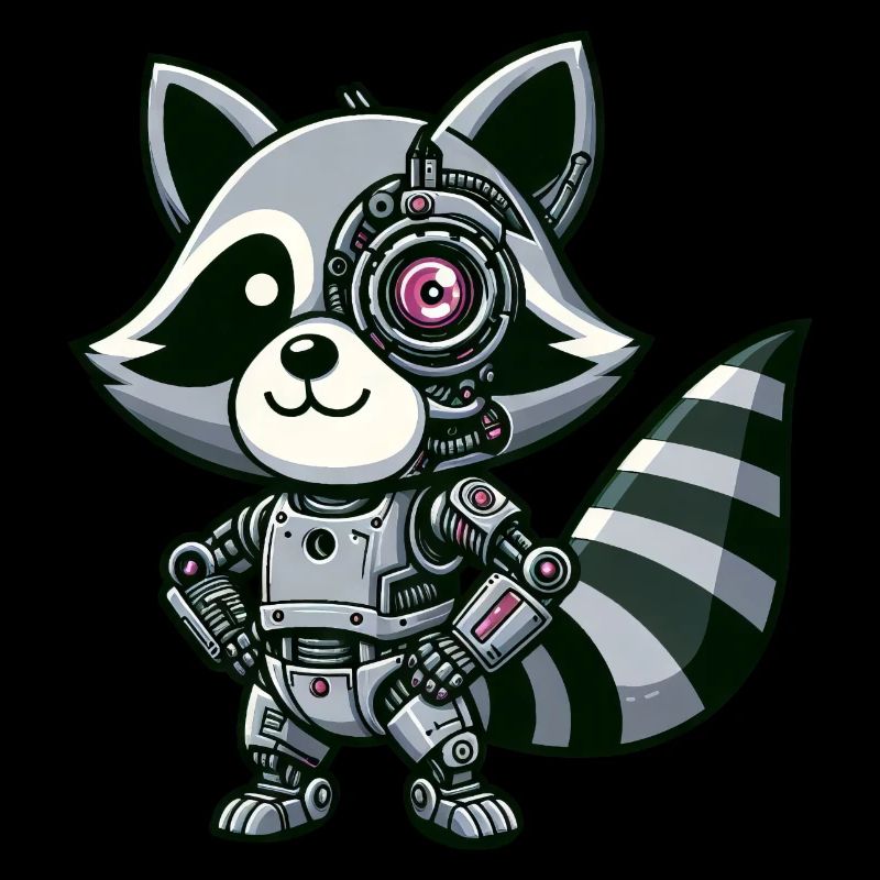 Cooler Waschbär Roboter