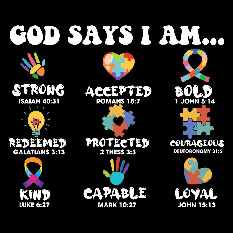 God Says I Am Strong Autism Awareness Asperger