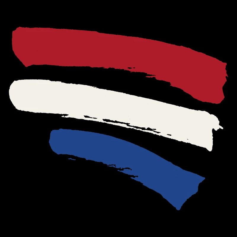 Netherlands Flag - Brush Style Stripes