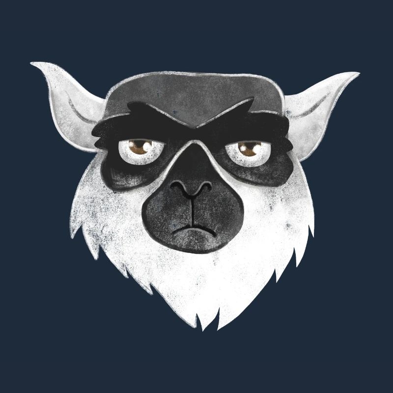 Grumpy unhappy lemur face