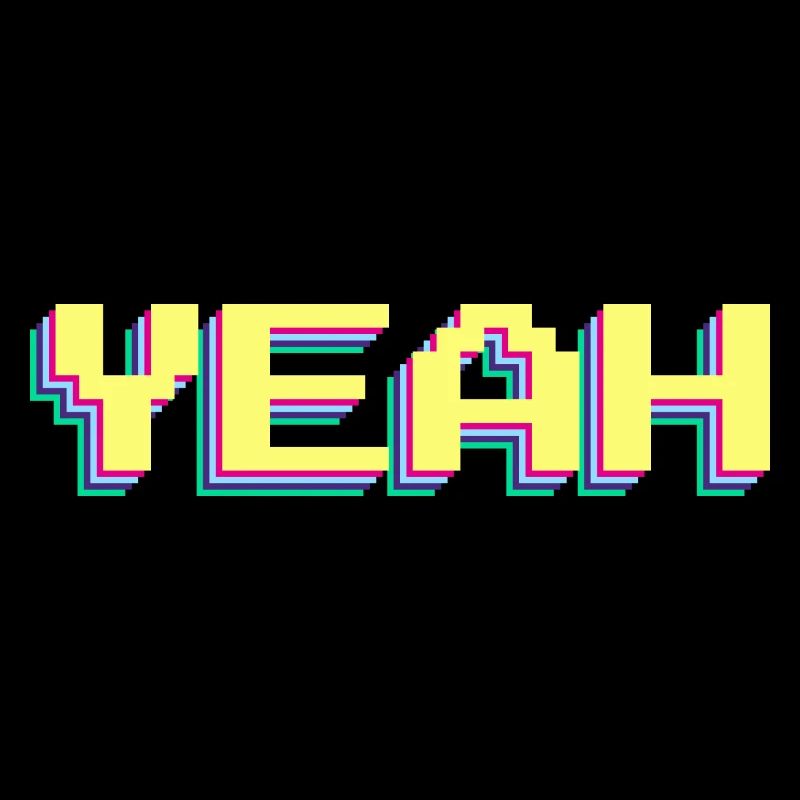 Yeah 90er Pixel Wort