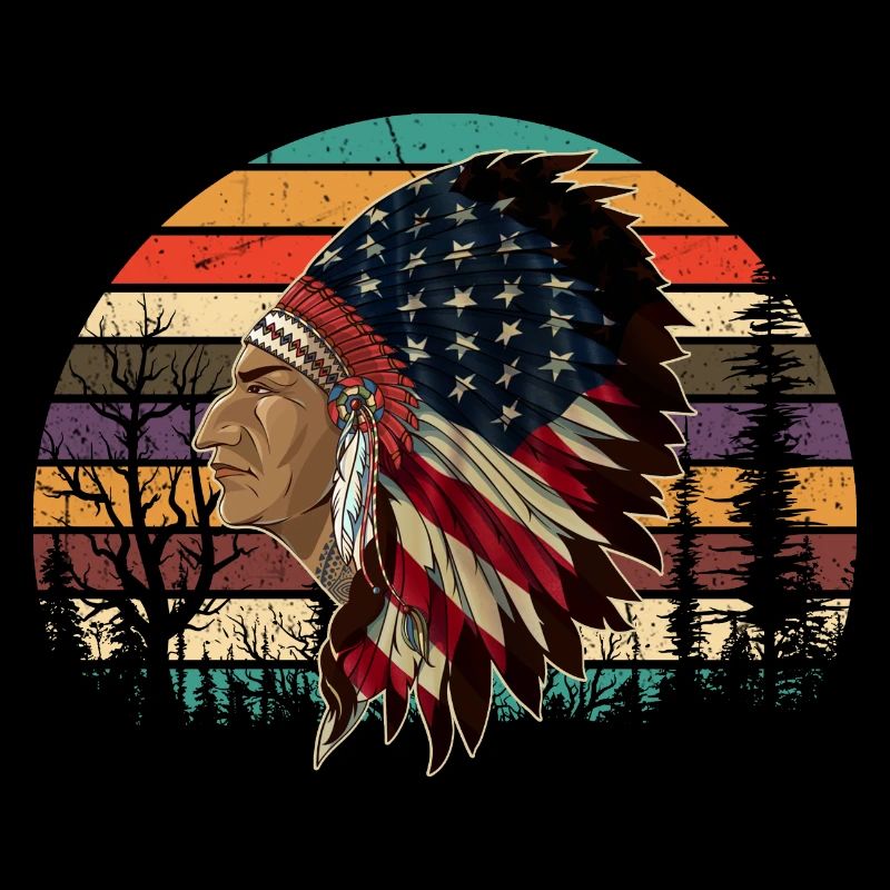 4. Juli Retro Native American