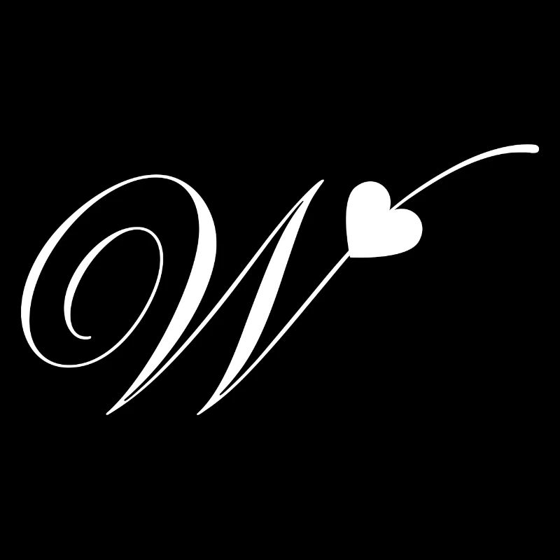 Buchstabe w Herz Kalligraphie