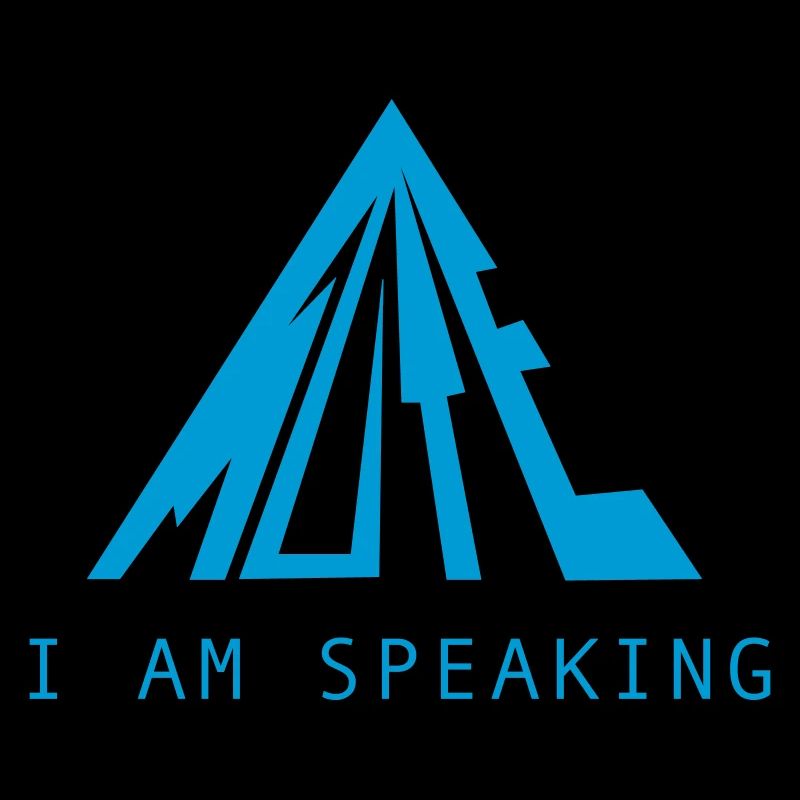 MUTE I AM SPEAKING - blue design