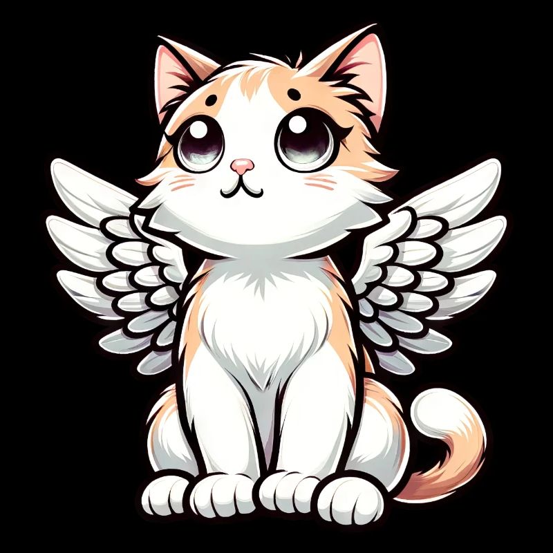 Cute Cat Angel Comic Drawing