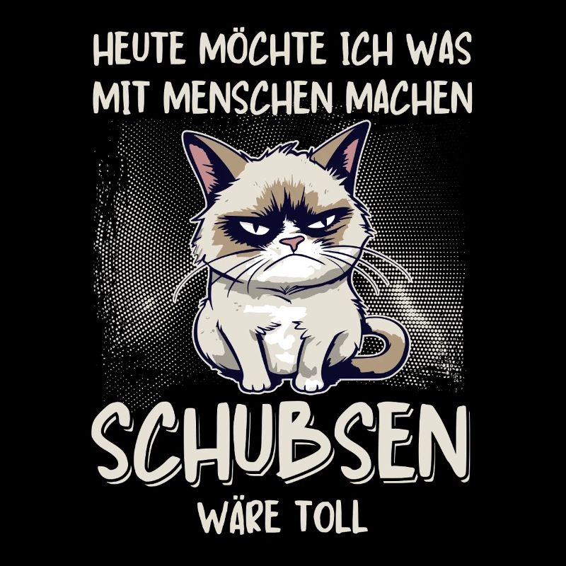 Menschen schubsen - Süße Grump Style Katze