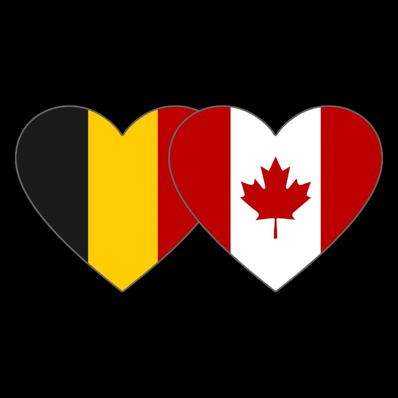 Belgium Canada Flag Heart