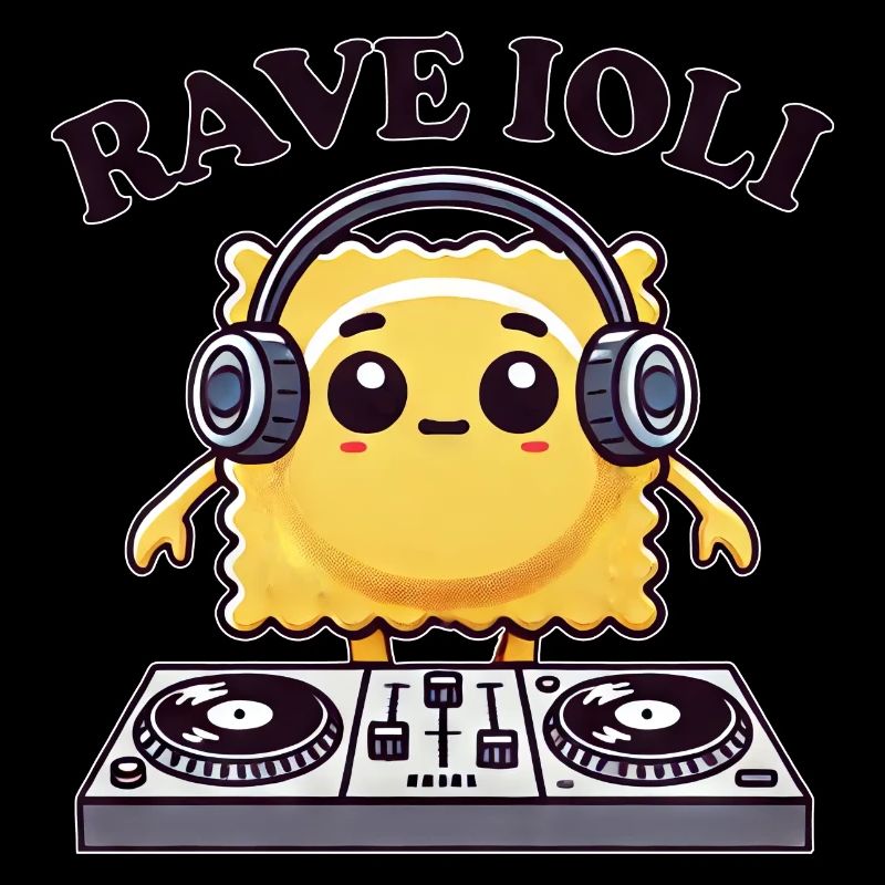 Ravioli Techno Musiker DJ Rave Tanzen Disco