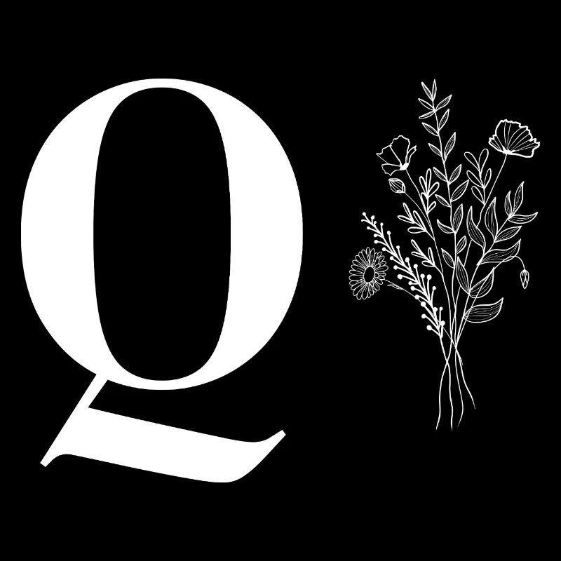 Lette q fleurs minimalistes
