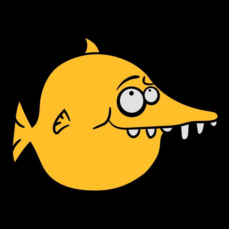 thick round funny comic fish