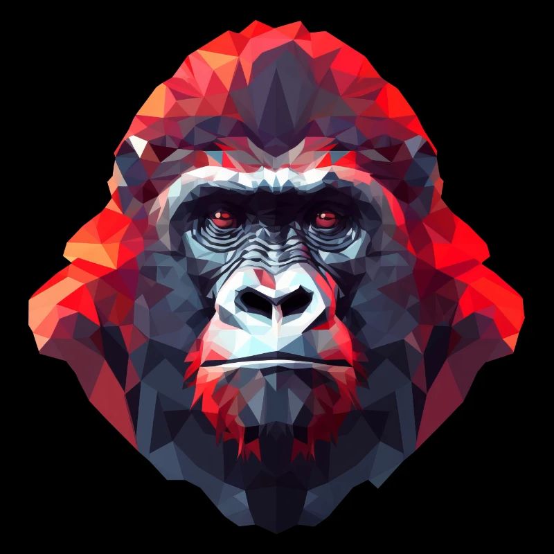 Portrait de gorille polygonal - Art moderne
