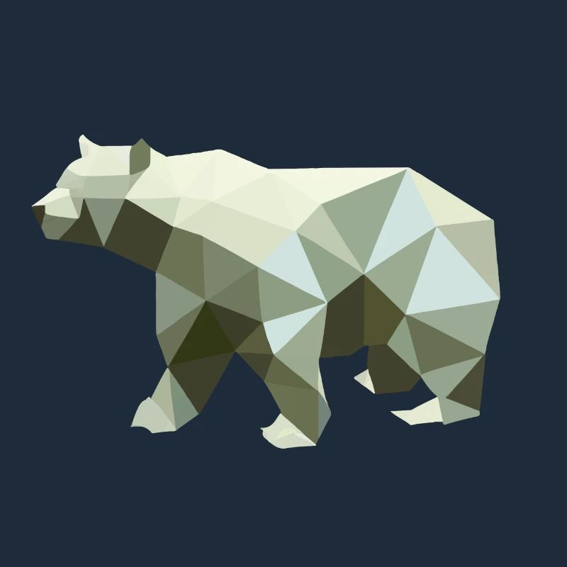Bear, Polygon, Angular, Hiking, Trees, Animal, Mountains, Nature