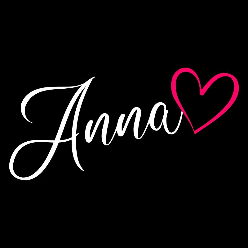 Anna Surname First Name Heart Pink