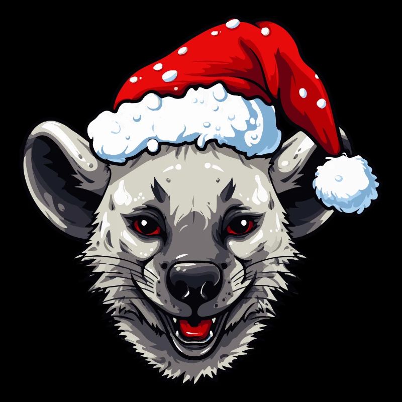 Tête d’animal de Noël hyène