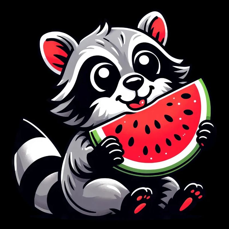 Raton laveur à la pastèque fruité drôle