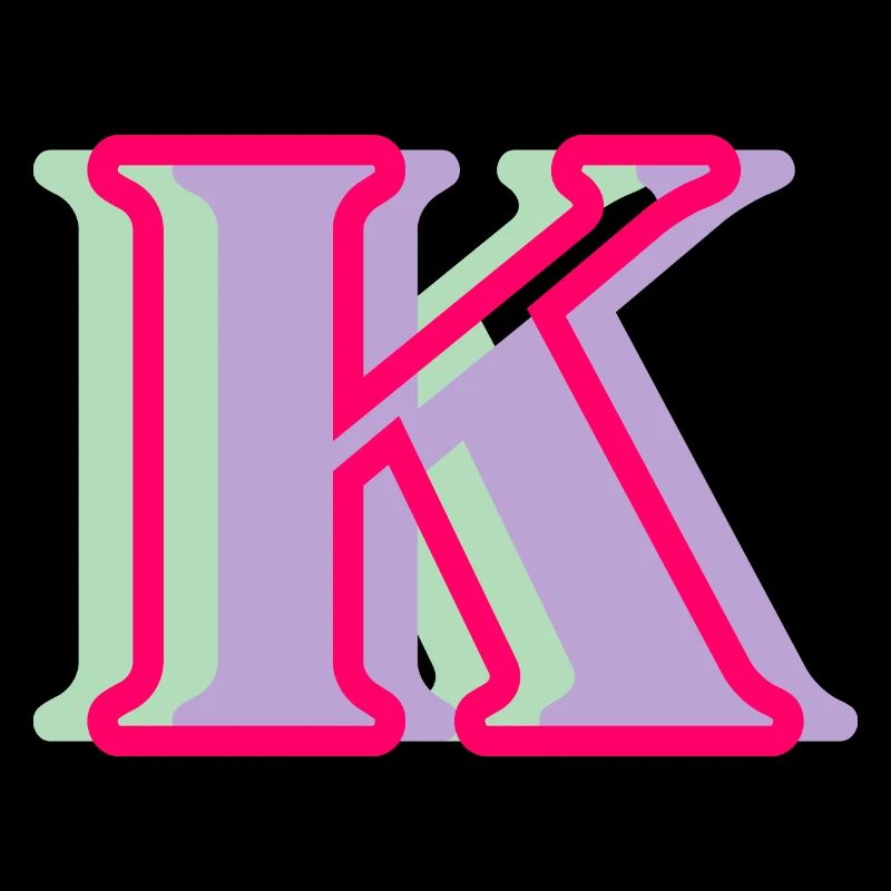 Lettre k multicolore