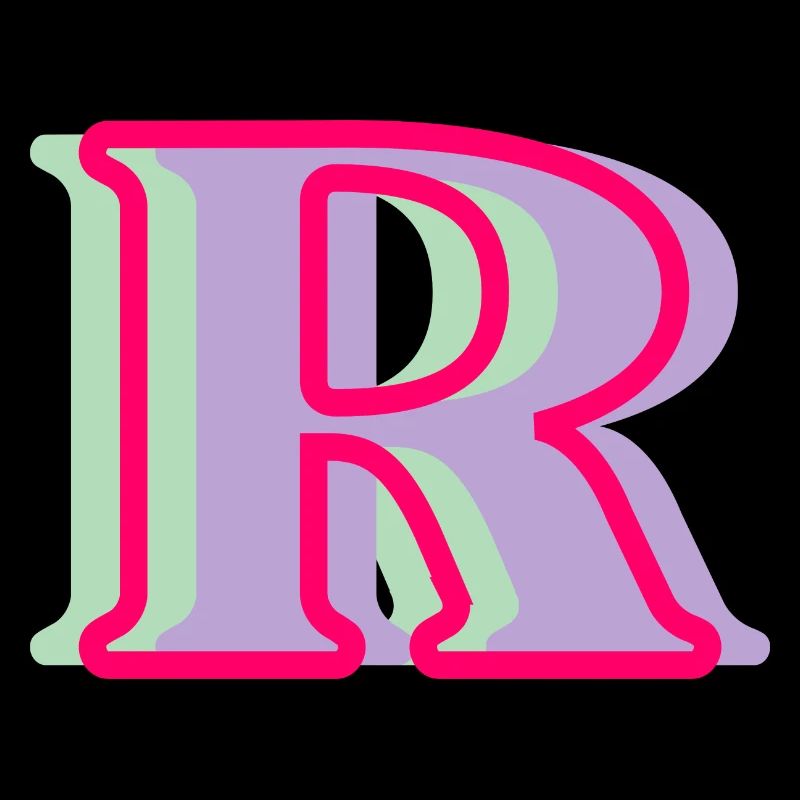 Mehrfarbiger Buchstabe r