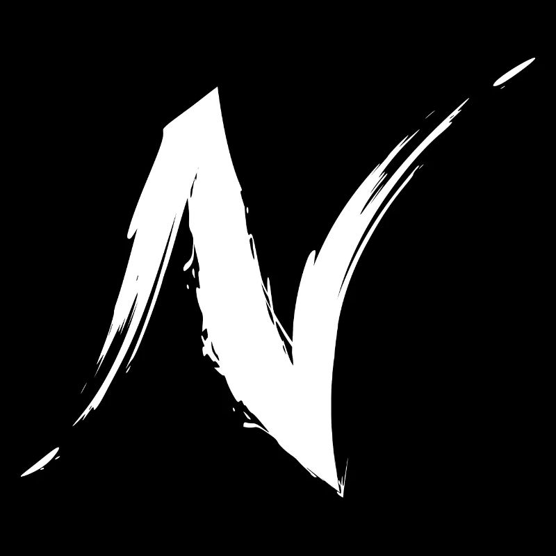 Buchstabe N in Weiß Modern Neu