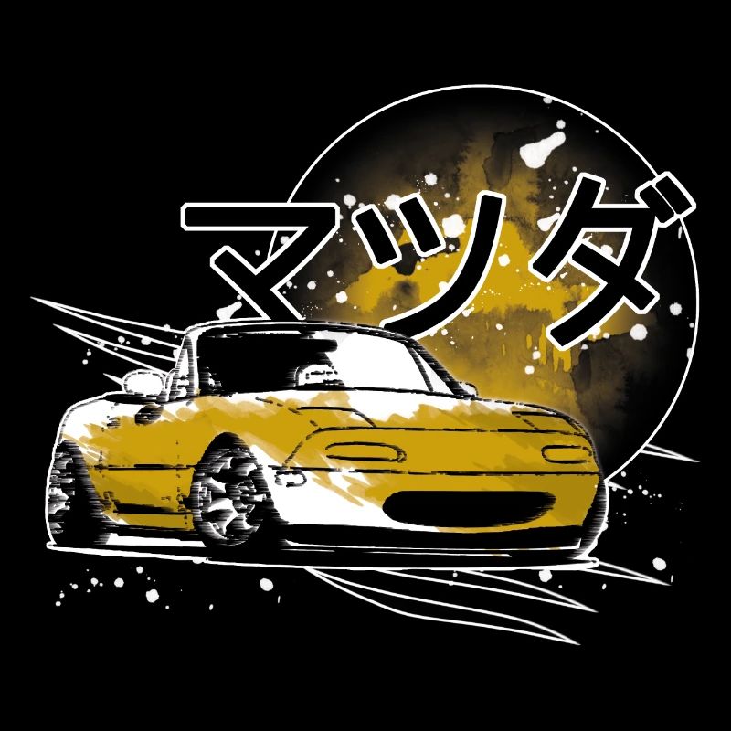 Japanisches Auto Miata Mx5 gelb