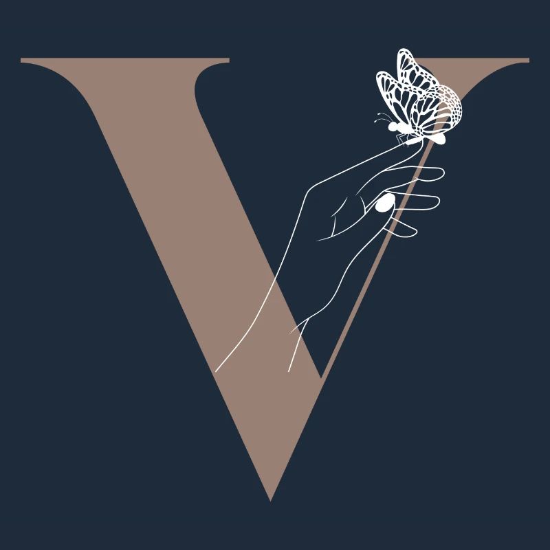 Letter V Magic butterfly