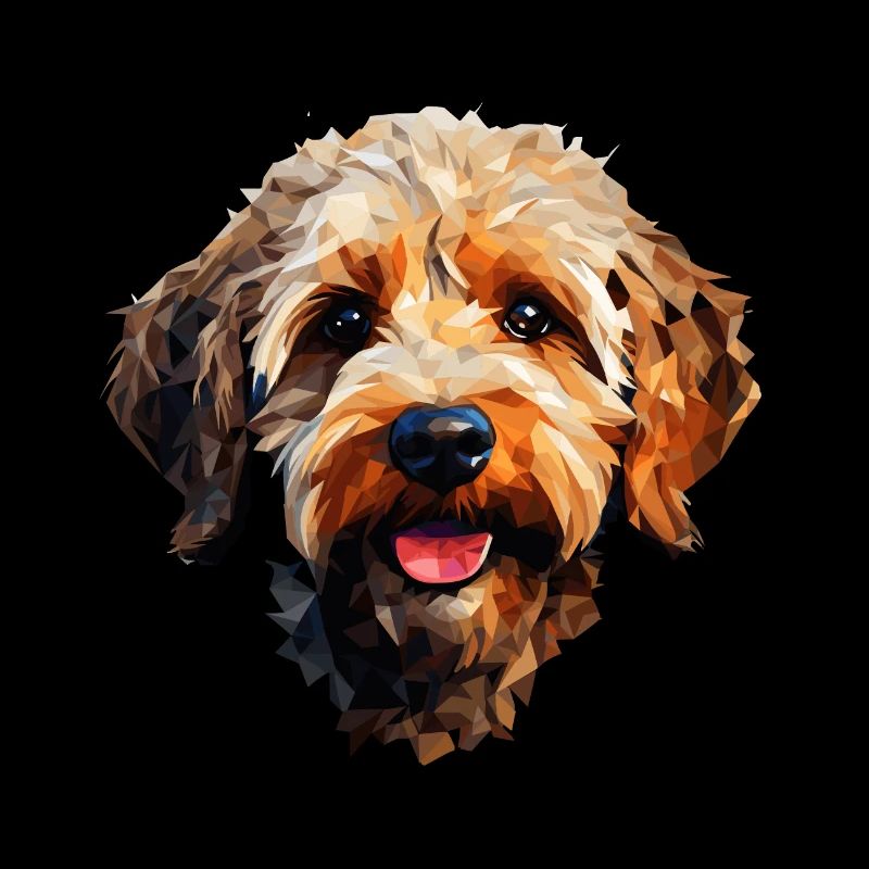 Chien mignon dans le style polygonal