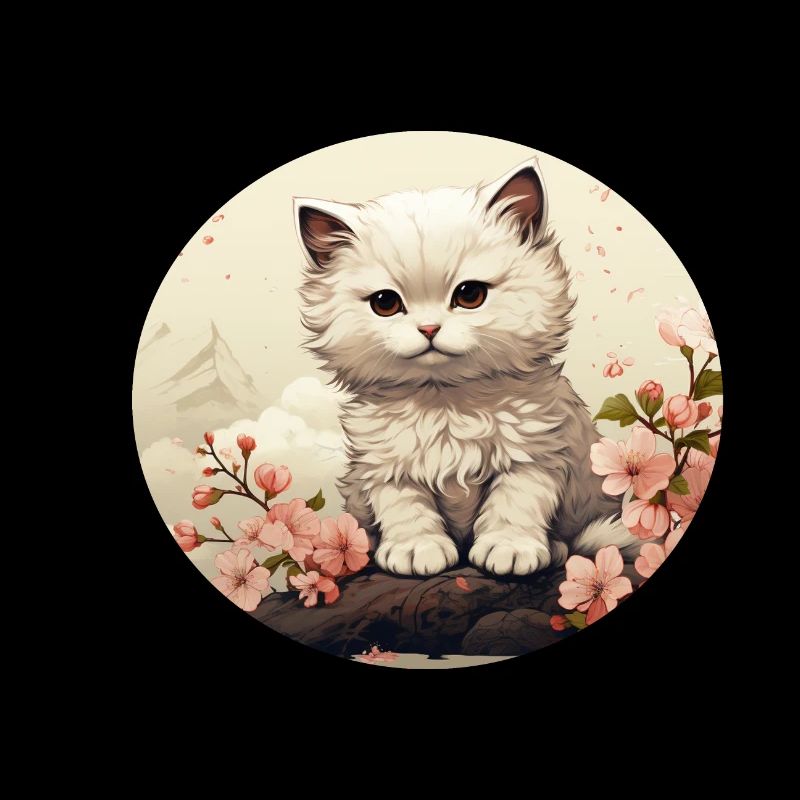 White kitten in Asia style