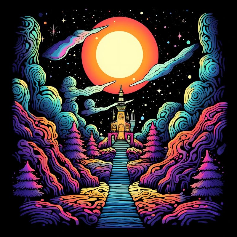 Stairway to Heaven - Psychedelic Castle Art