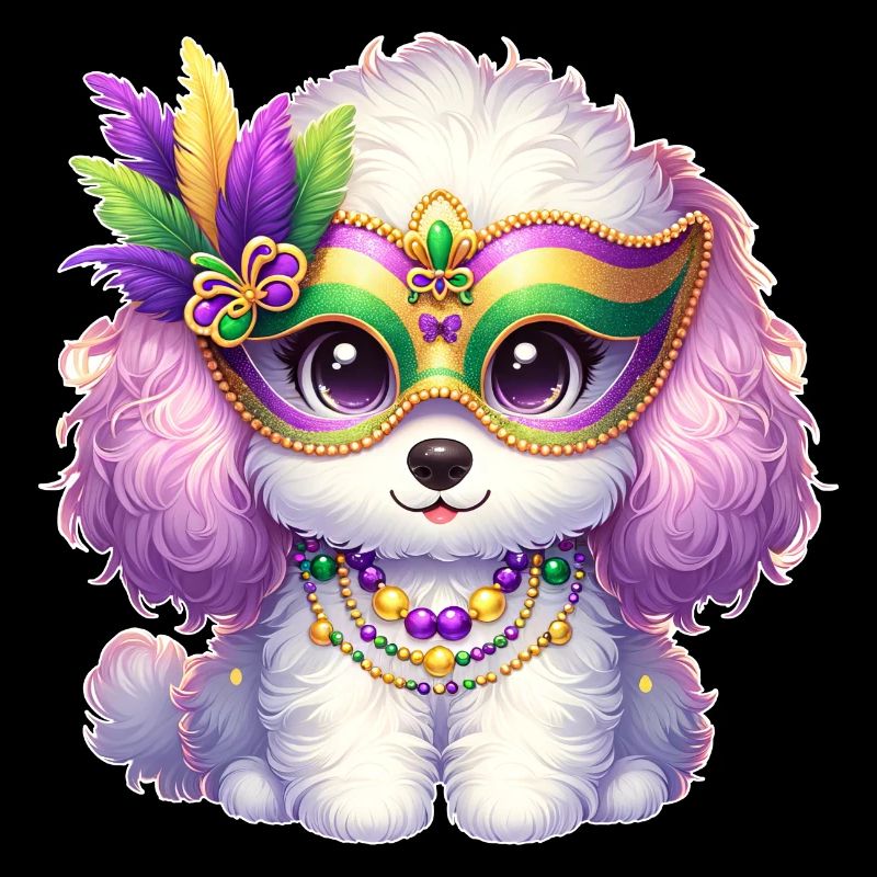 Conception de caniche Mardi Gras