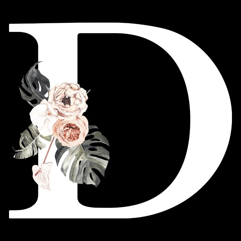 Tropischer Blumenbuchstabe D