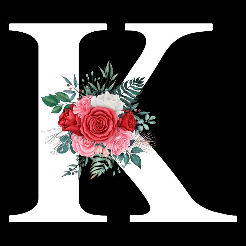 Roter floraler K-Buchstabe