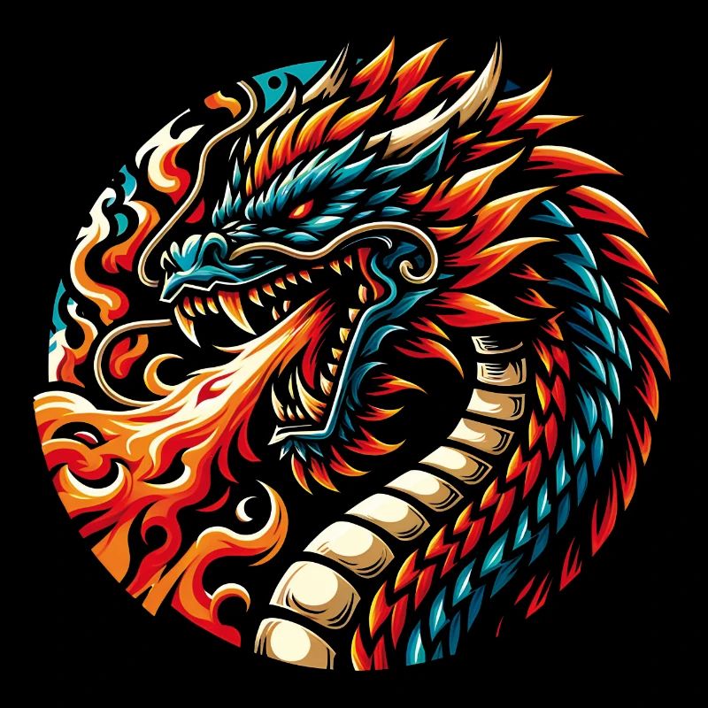 Bunter Feuerdrache