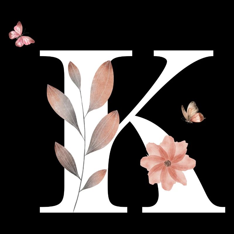 Buchstabe k Wildblumen Aquarelle
