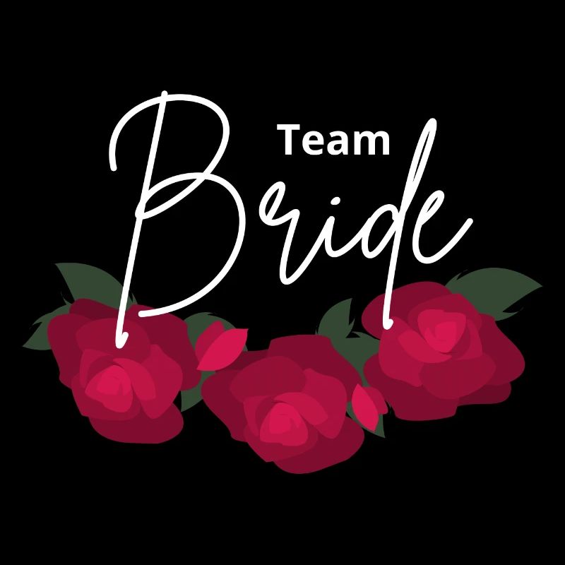 Team Bride Minimalistische rote Blume