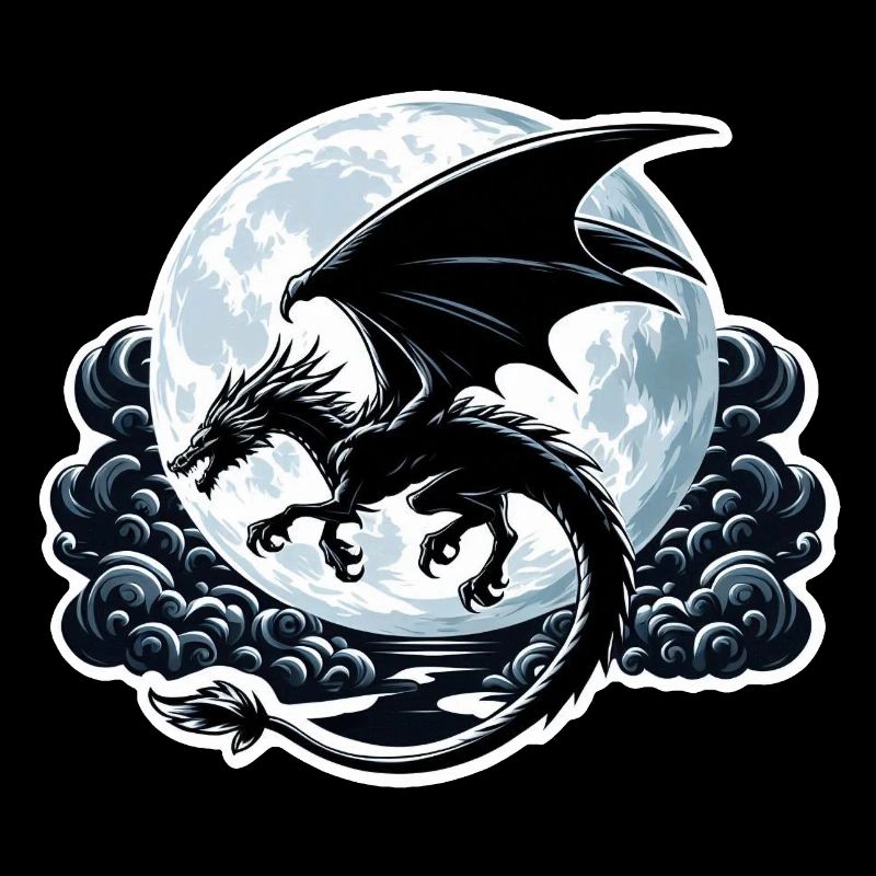 Mystical Dragon Silhouette