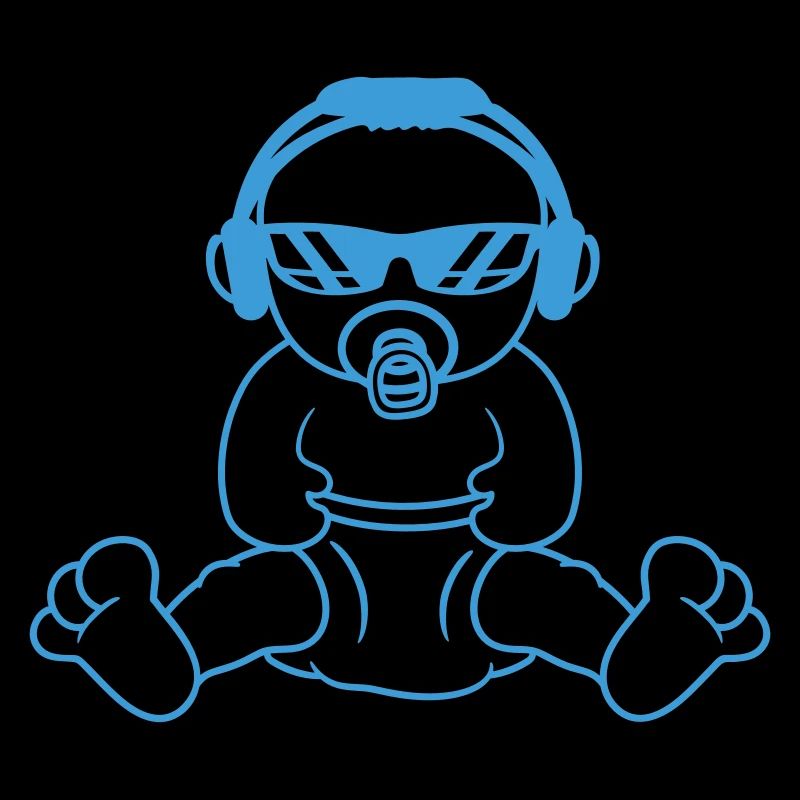 Baby Cooles Sitzendes DJ Süßes Kleinkind Party Fun