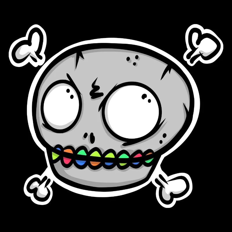 Spooky Fun – Skull with Colorful Halloween Teeth