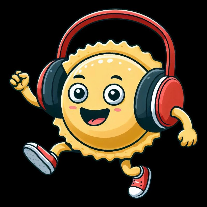 Raviolis Pâtes Italien Techno Danse Dessin animé