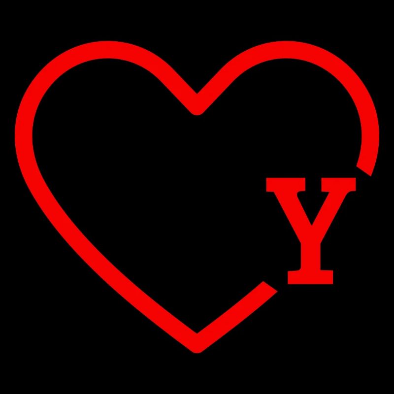 letter y red heart