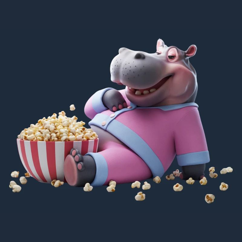Nilpferd mit Popcorn