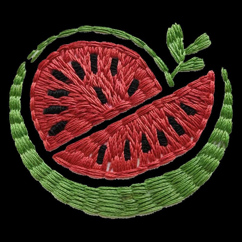 Pastèque brodée