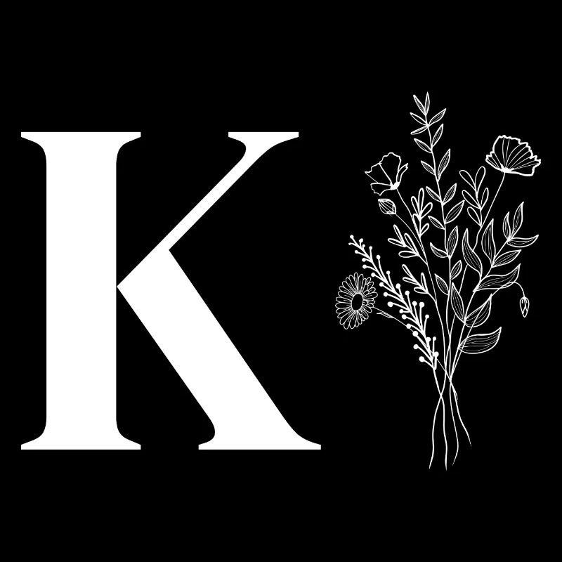 Lette k fleurs minimalistes